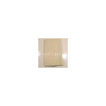 Beige African Embroidery Lace Fabric , 2.5 - 3.5kgs Weight