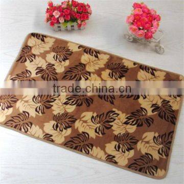 Fashion Beautiful anti slip flannel microfiber leaf shape bath mat