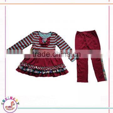 Sue Lucky Remake Baby Clothes Infant boutiques Girls Long Sleeve T shirt+Pants Spring Outfits MY10-04