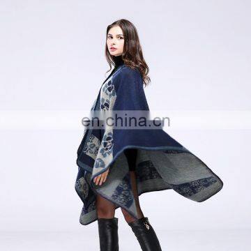 Europe And Winter Thickening Warm Shawl Cloak Coat Ladies Scarf photo-3