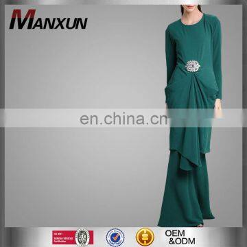 new arravial elegant green baju kurung peplum dress