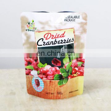 factory manufacture customized multicolor dampproof fruits sliced plastic laminated bag stand up pouch with zipper