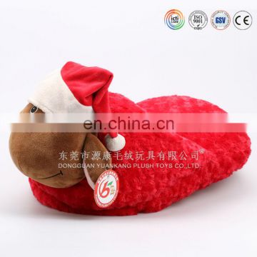 Cusotm christmas plush big slipper sheep from dongguan ICTI factory