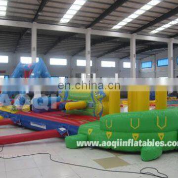 2016 AOQI new design crazy fun seaworld water game inflatable obstacle