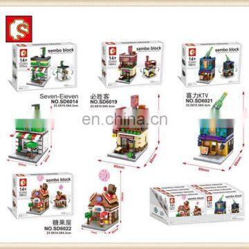 plastic mini city building sembo block toy for kids