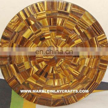 Round Stone Tiger Eye Table Top