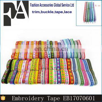 High Quality Wholesale 1cm Colourful Woven Jacquard Ribbon /Embroidery Ribbon