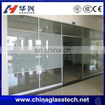 Size customized frosted glass CE&CCC PVC&Aluminum frame soundproof sliding tempered safety glass window