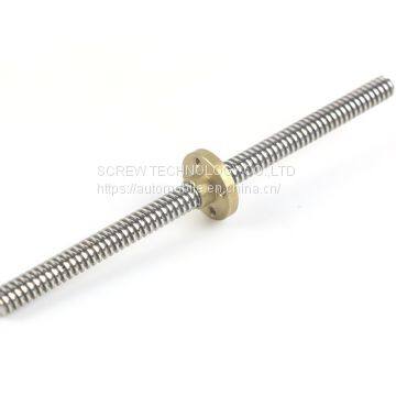 CNC Precision Machining Stainless Steel Trapezoidal Lead Screw and Nut