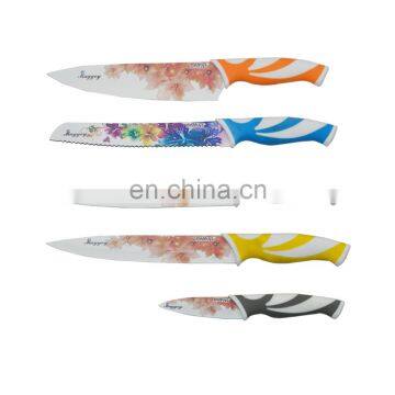 Creative Style Rubber Soft Handle Non Stick Coating Kitchen Knife Set photo-2