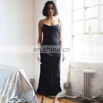 Wholesale Silk Summer New Women's Boat Neckline Strapless Sexy Slim Long Dress photo-2
