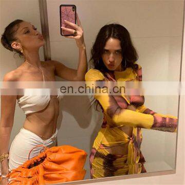 LAITE D2194 New Arrivals Fashion Hollowing Out See-through Sexy Dresses Women Long Sleeve Printed Casual Dresses photo-5