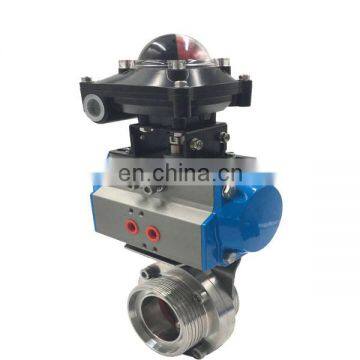 Sanitary Stainless Steel Tri-clamp Butterfly Valve With Aluminum Actuator and Positioner