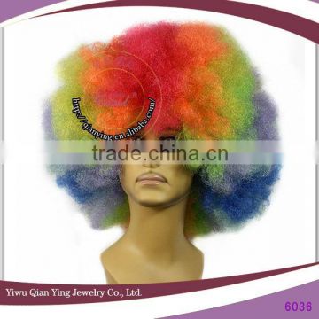 huge rainbow color carnival cheap big afro wigs