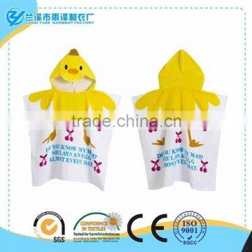 100% Cotton plain hooded poncho towels for kids,kids hooded poncho towel