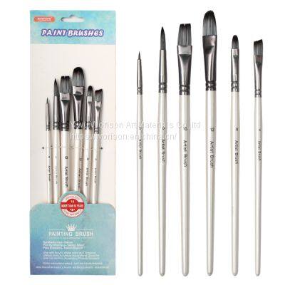 Shapes White handle oil painting brush set for art school