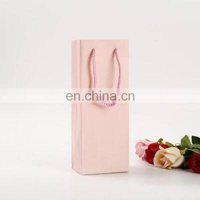 Wholesale High End Colorful Kraft Paper Shopping Gift Bag Liquor Packaging Recyclable Twisted Nylon Handle Bag for Wine photo-2