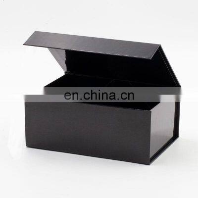 Custom Lamination Glossy Black Rigid A5 Deep Foldable Gift Box With Magnetic Closure photo-4