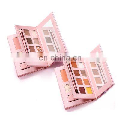 Custom Printed New Arrival 2 In 1 Cosmetics Powder Combo Blush High Makeup Palette 2 Layer High Pigment Matte Glitter Palette