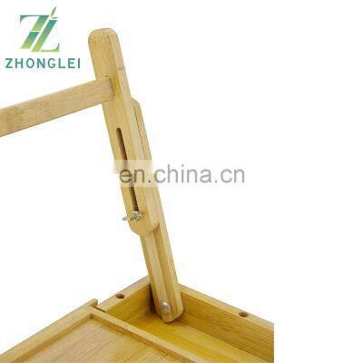 Portable Bamboo Foldable Laptop Desk Breakfast Serving Bed Tray Computer Gaming Desk Table photo-3