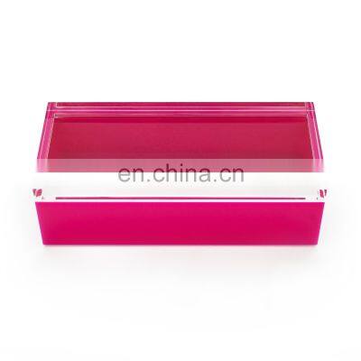 customize clear acrylic storage display box jewelry red acrylic box with lid