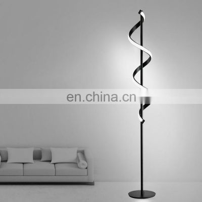 HUAYI Living Room Hotel Decoration Matte Black Aluminum Modern LED Floor Light