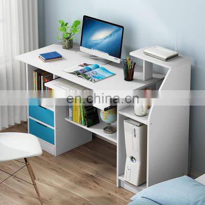 cheap modern wooden home office furniture lamp study table computer desk with 2 drawers