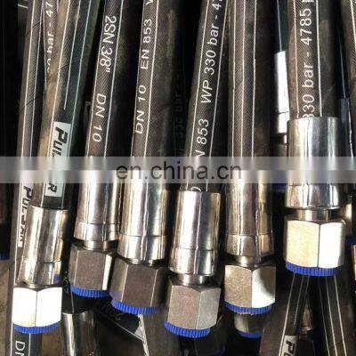 Factory direct supply high pressure braided steel wire flexible hose synthetic hydraulic rubber hose assembly