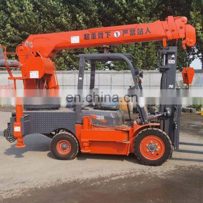 HENGWANG 18kw Truck Crane 4T Forklift Mounted Cargo Crane photo-2
