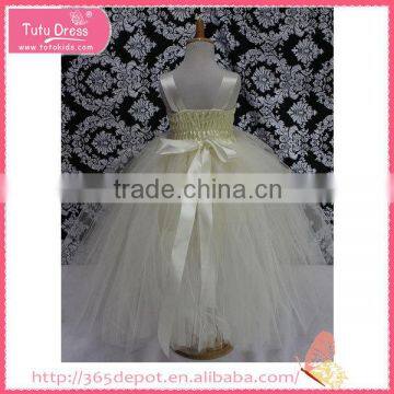 White ball gown dresses for kids, halter neck flower girl dresses for 1-9 years