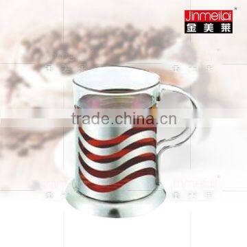 glass tea cup ,chrome plated coffee cup