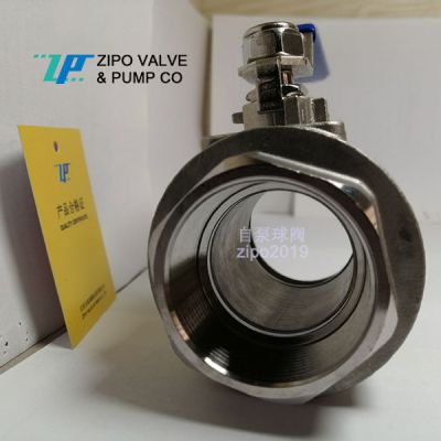 NPT thread two piece cast steel Floating ball valve