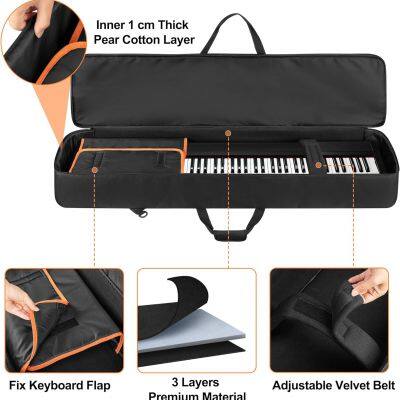Soft Piano Bag With Padded Handle And Detachable Shoulder Strap, Travel Keyboard Gig Bag photo-3