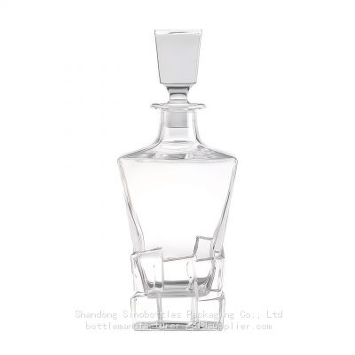 750ml wholesale clear personalised whiskey embossed glass tequila  SinoBottles Packaging