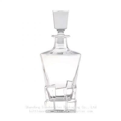 750ml Wholesale Clear Personalised Whiskey Embossed Glass Tequila SinoBottles Packaging
