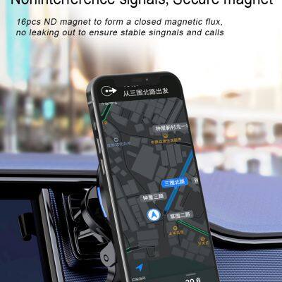 Magnetic Car Wireless Charger Mount for Iphone 12 Qi Wireless Car Charger 15W Fast Charging Phone Car Holder Wireless Charger photo-4