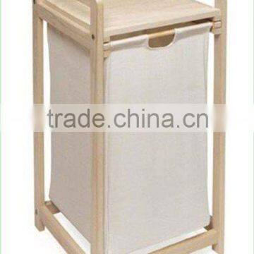 wooden laundry hamper