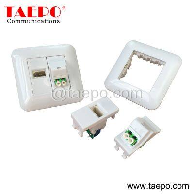 Sample Free Fiber optic wall outlet with LC APC adapter duplex and 1-port UK socket from China Factory TAEPO for Sale