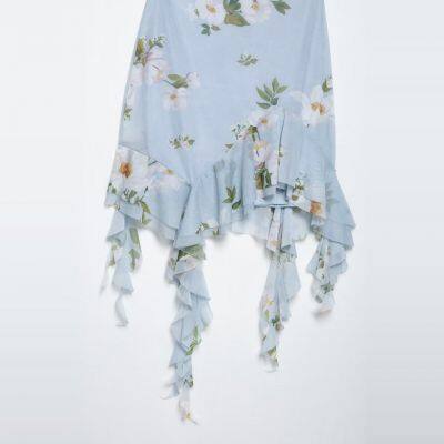 New Women's Fashion Printed Silk Mesh Short Dress With European and American Style photo-3