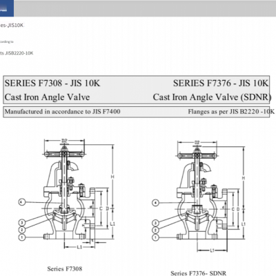 Marine Valve Flange F7308 Jis 10k Cast Iron Angle Valve With Ccs Classification Society Certificate