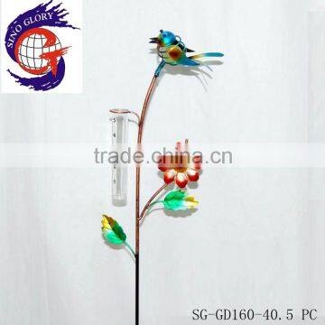 garden decor stake metal bird with bird rain gauge stake