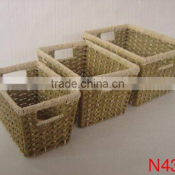 SET OF 3 MAIZE & SEAGRASS BOOKS BASNKET,basket