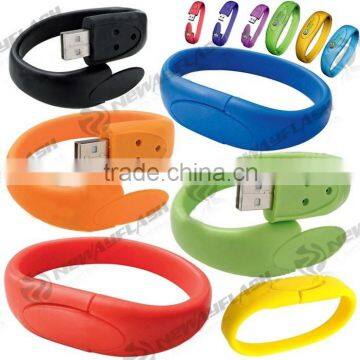 High quanlity print logo cheap custom silicone bracelet usb flash drive                        
                                                Quality Choice