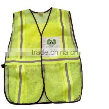 hi visibility reflective vest with hook and loop