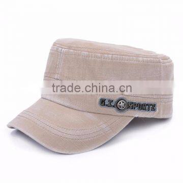 OEM Handsome Custom Fashion Washed Cotton Flat Top Military Style Caps photo-6