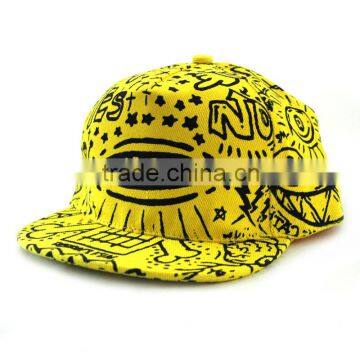 Best Selling Fashion Large Eye Printed Adult Hiphop Flat Cap Snapback
