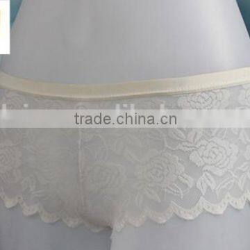 Ladies Hot White Flower Lace Wave Side Garment Panty photo-2