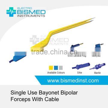 Single Use Bayonet Bipolar Forceps With Cable