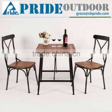 Retro Fashion Ironwood Square Shape Modern Chinese Restaurant Tables And Chairs