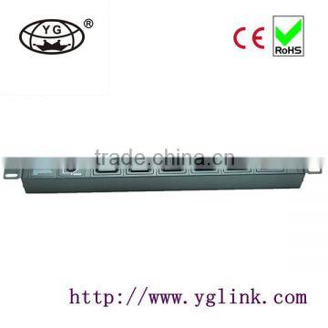 19"1U IEC C19 type PDU socket for network cabinet with overload protection IEC C19 socket IEC PDU